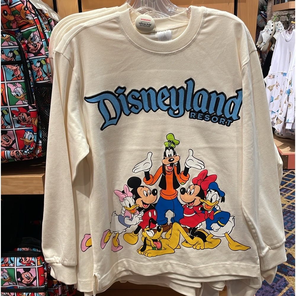 Disney Disneyland Resort Cream Sweatshirt with Multicolor Character Print